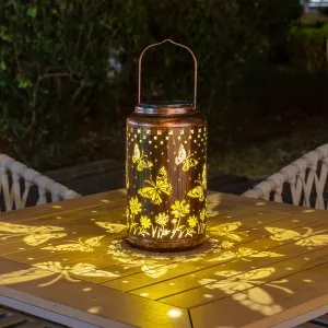Rynx | Pearlstar Butterfly Lantern Outdoor Hanging Lantern Waterproof Solar Light Decorative For Table Patio Yard Garden Lawn Landscape Lighting, Garden Gifts For Women Mon (Blue)