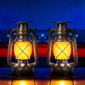 Rynx | Toodour 2 Pack Hanging Solar Lantern Outdoor - Solar Vintage Lantern With Flaming Light, 2 Modes Waterproof Solar Hanging Light For Camping, Patio, Terrace, Garden, Path, Outdoor Halloween Decorations
