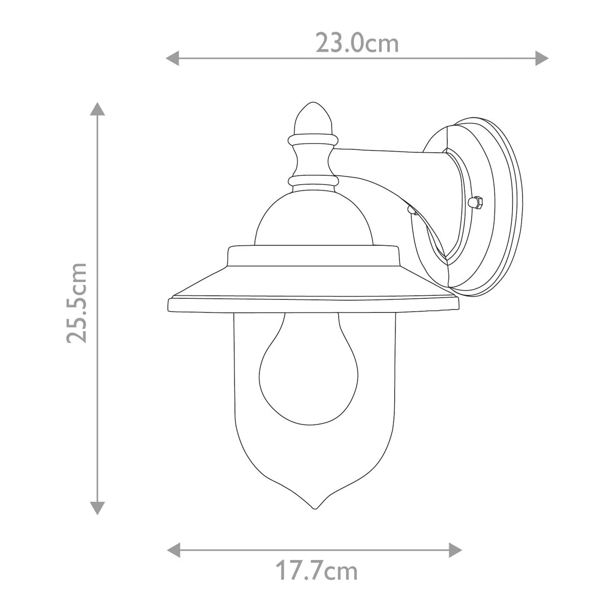 Sandown 1 Light Wall Lantern | Black