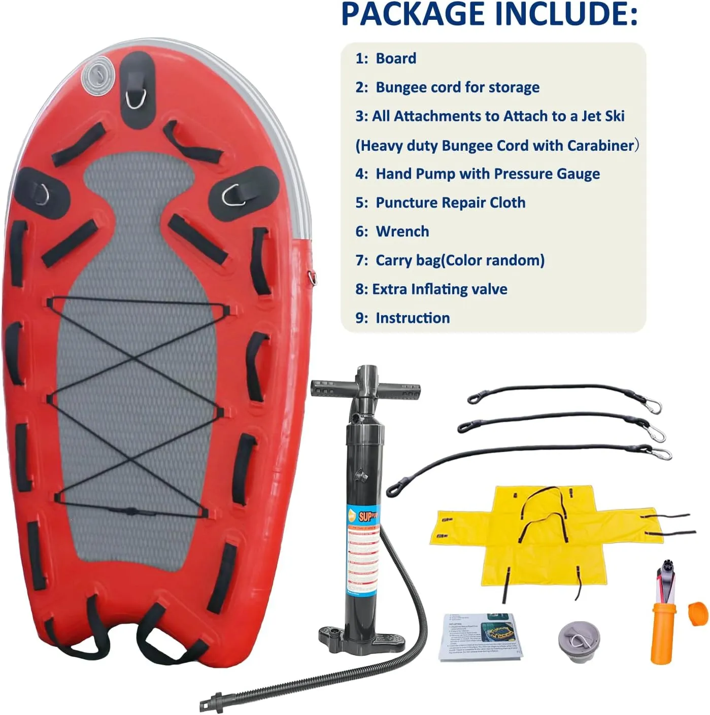 SAYOK Large Inflatable Sled Water Floating Mat Jet Ski Sled Board for Professional Emergency Rescue, Big Wave Surfing