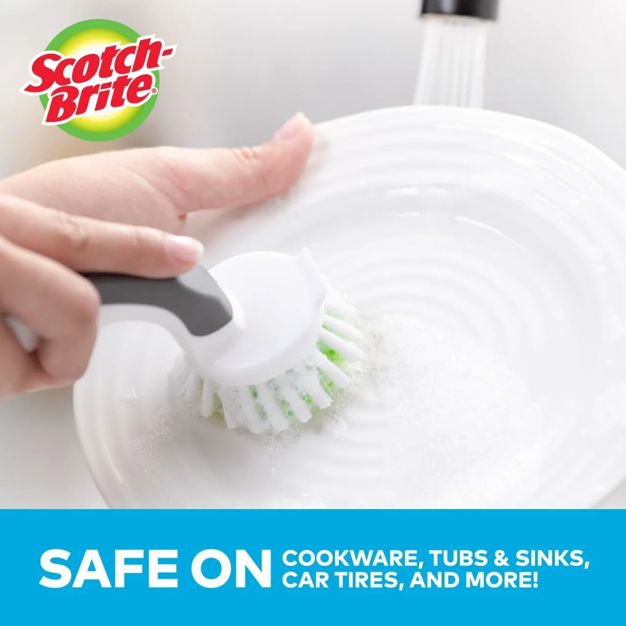 Scotch-Brite Little Handy Scrubber Cleaning Brush, 6 Dish Brushes, Small & Versatile Tool with Long Lasting Bristles, Safe on Cookware, Tubs, Sinks, Car Tires, and More