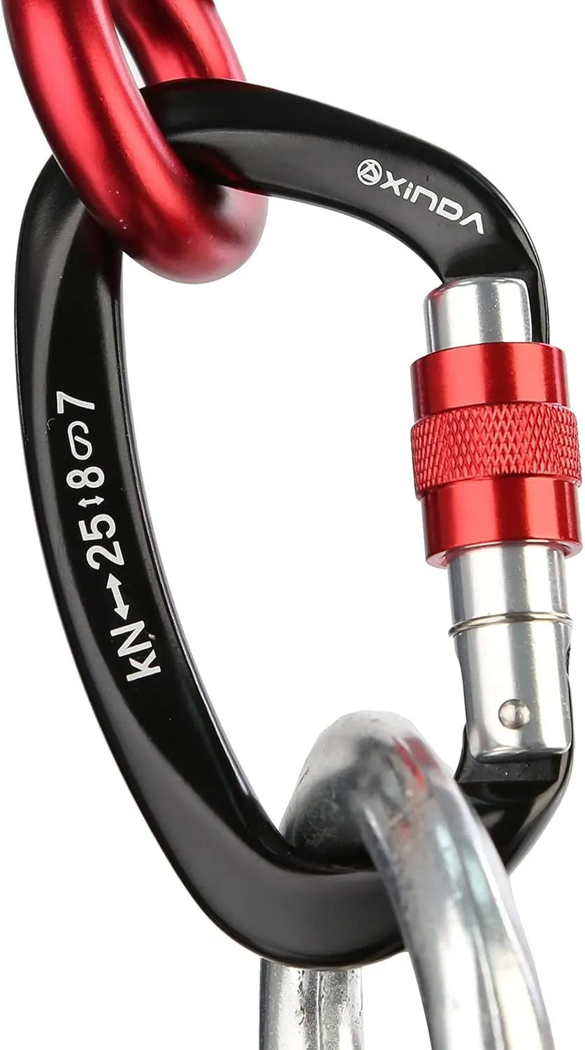 Screwgate Locking Carabiner Clip - Professional Rock Climbing Carabiner Screw Lock,Heavy Duty Carabiners for Climbing,Mountaineer,Hammock,Camping,Outdoor Equipment