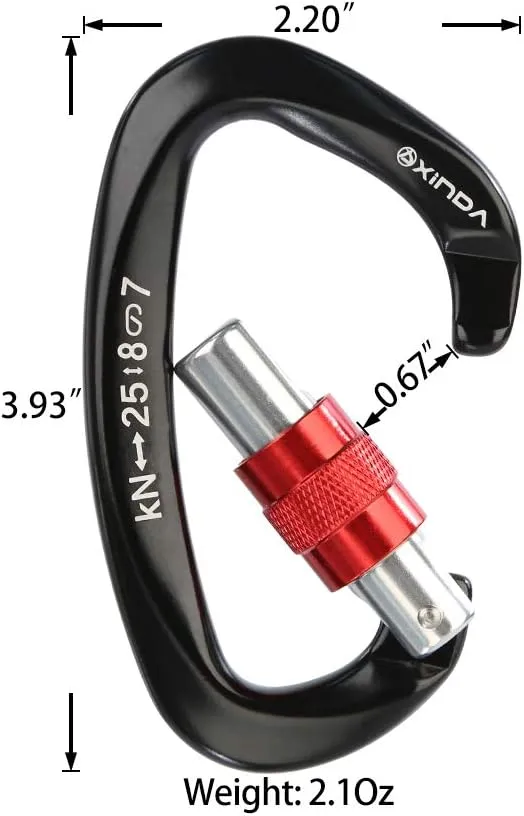 Screwgate Locking Carabiner Clip - Professional Rock Climbing Carabiner Screw Lock,Heavy Duty Carabiners for Climbing,Mountaineer,Hammock,Camping,Outdoor Equipment