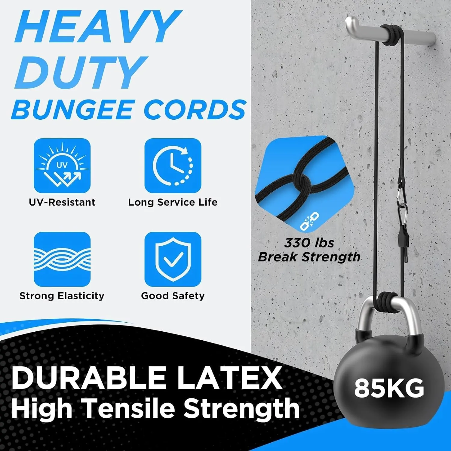 SDTC Tech 24 Inch Adjustable Bungee Cords with Carabiner Hooks, 4 Pack Heavy Duty Outdoor Super Elastic Bungee Straps Easily Adjust from 8" to 30" for Cargo, Bike, Luggage, Carts, Truck