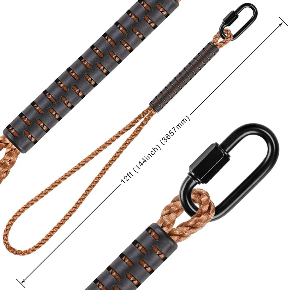 SELEWARE Hammock Straps, Tree Swing Rope, Hammock Chair Hanging Rope Kit W/Stainless Steel Carabiner Snap Hook Holds to 1000lbs, for Outdoor Playground Swings Hammock Yoga Boxing, 12 ft, 2 Pack