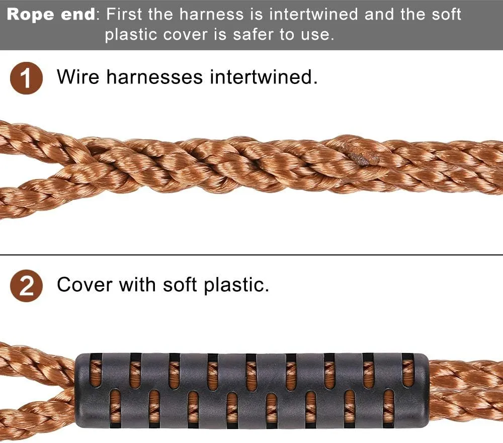 SELEWARE Hammock Straps, Tree Swing Rope, Hammock Chair Hanging Rope Kit W/Stainless Steel Carabiner Snap Hook Holds to 1000lbs, for Outdoor Playground Swings Hammock Yoga Boxing, 12 ft, 2 Pack