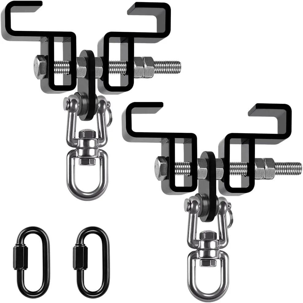 SELEWARE Heavy Duty Steel Beam Clamp, Heavy Bag Mount, Punching Bag Hanger Heavy Duty Holder for Boxing, Muay Thai and MMA Training (with Carabiner)