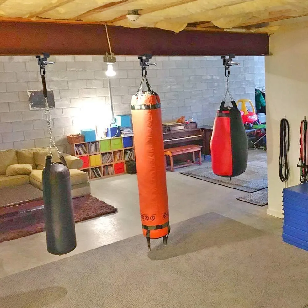 SELEWARE Heavy Duty Steel Beam Clamp, Heavy Bag Mount, Punching Bag Hanger Heavy Duty Holder for Boxing, Muay Thai and MMA Training (with Carabiner)
