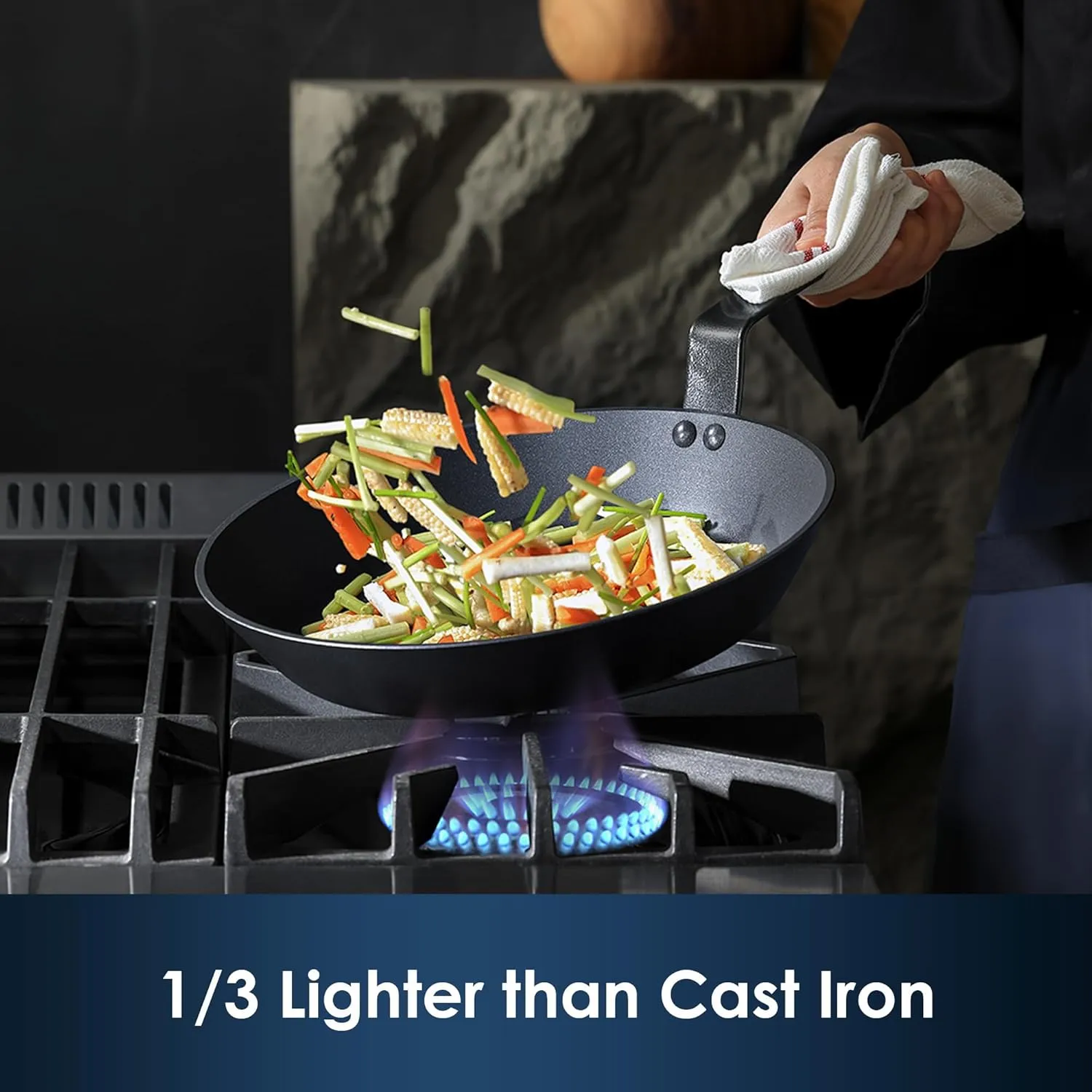 SENSARTE Nonstick Frying Pan Set 2-Piece, Oven Safe Skillets with Swiss Coating, Induction Compatible Chef Pan Set, Dishwasher Safe Cooking Pans, Anodized Frying Pans, PFOA Free, 10 and 12 Inch