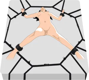 Sex Bondage BDSM Kit Bed Restraints Set, Super Easy Install Sex Rope Adjustable Straps, Sex Toys with Handcuffs Ankle Cuff for Adults Women Couples Game Pleasure (Black)