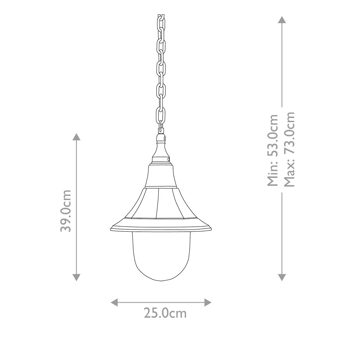 Shannon 1 Light Chain Lantern  | Black