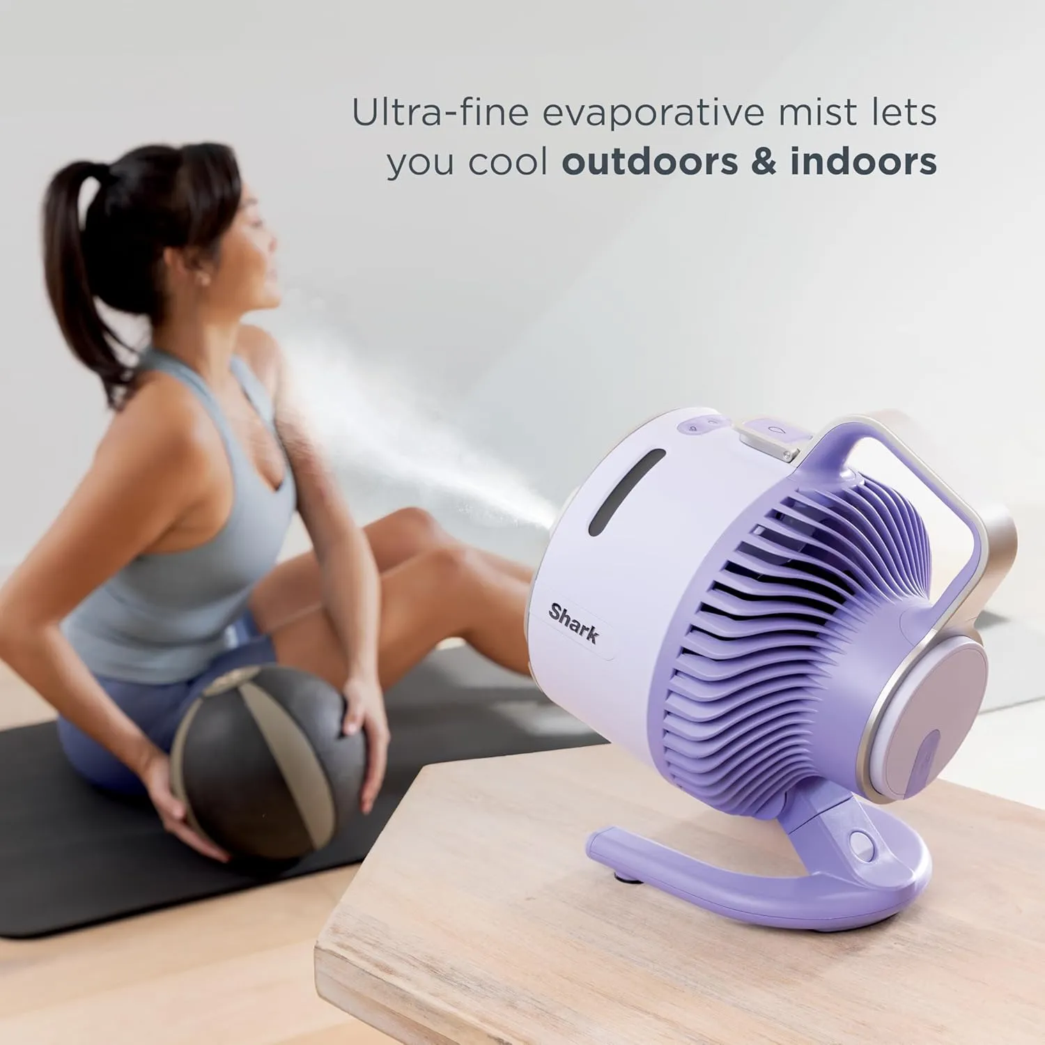 Shark FlexBreeze HydroGo Fan & Travel Bag — Ultra-powerful portable fan with indoor   outdoor evaporative mist, Up to 70 feet of reach, corded & cordless, up to 12-hr. battery, White, FA053BRN
