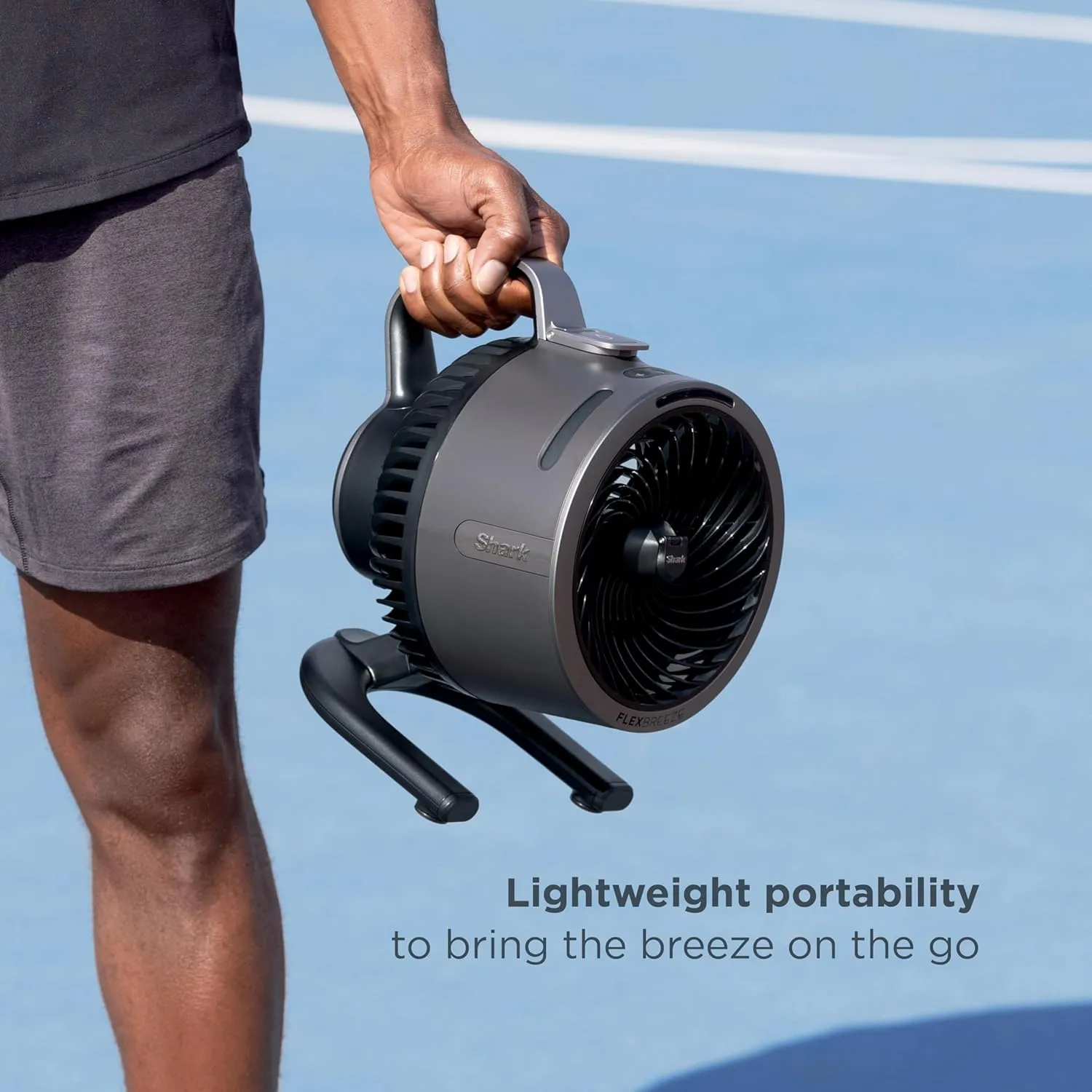 Shark FlexBreeze HydroGo Fan & Travel Bag — Ultra-powerful portable fan with indoor   outdoor evaporative mist, Up to 70 feet of reach, corded & cordless, up to 12-hr. battery, White, FA053BRN