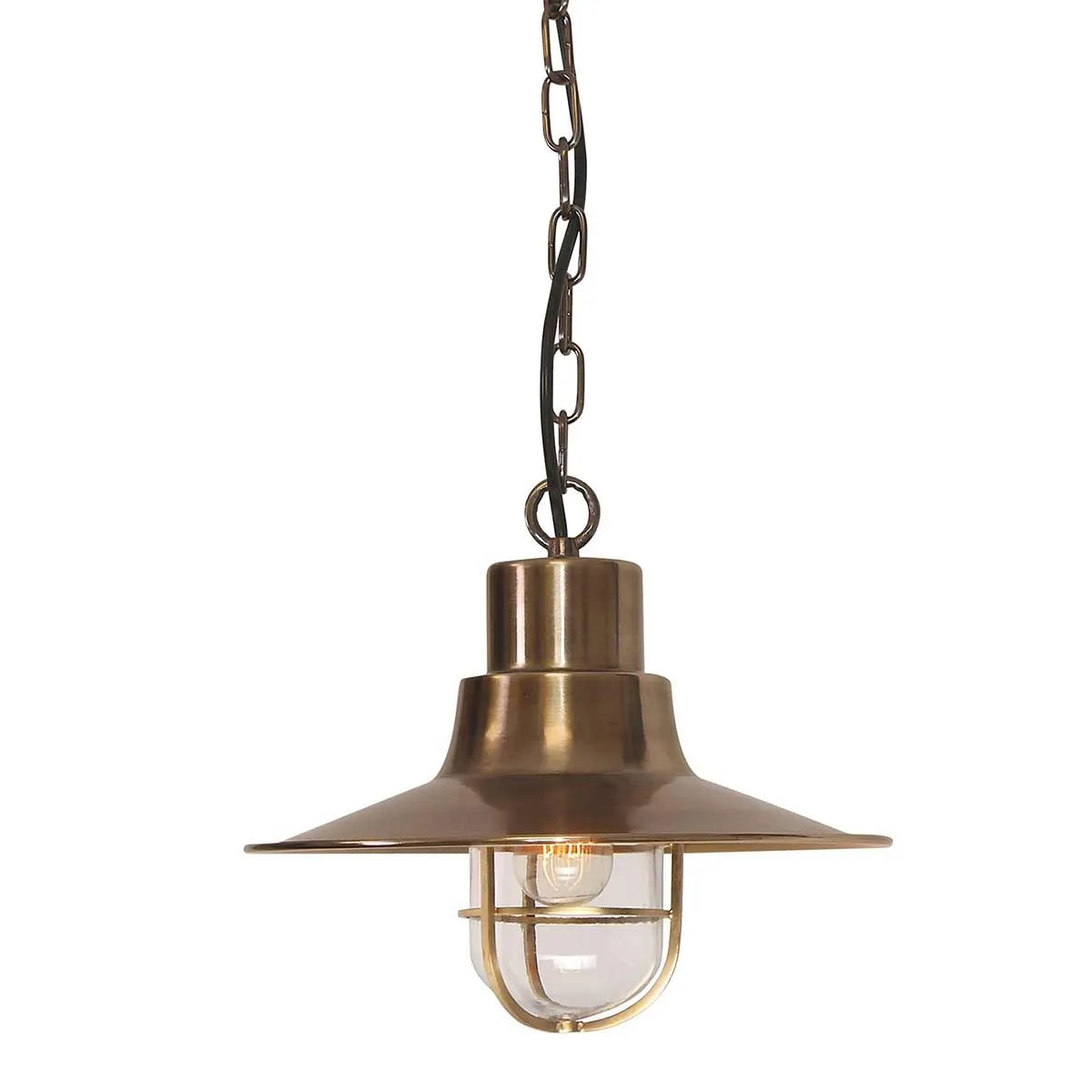 Sheldon 1 Light Chain Lantern | Aged Brass