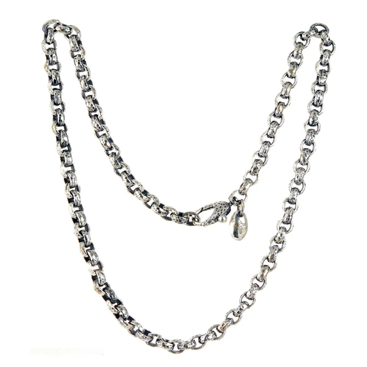 Silver Neckchain PEA s Chain S Hammered