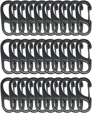 Small Carabiner Clips 1.25 inch/1.85 inch Snap Hooks with Fixed Eye Spring Gate Keychain Parocord Rope Clasps Accessories