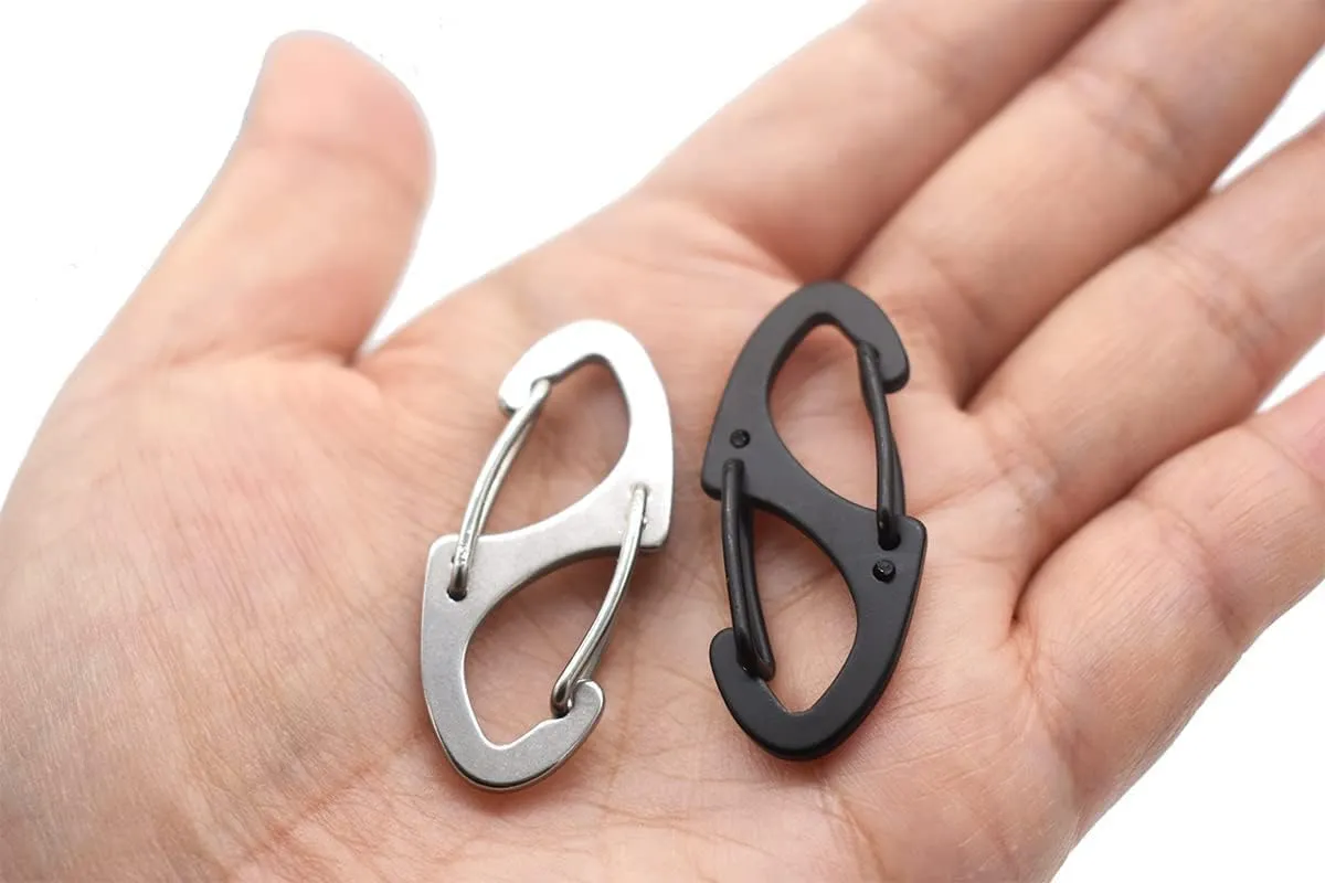 Small Carabiner Clips 1.6 inch(41mm) Metal Double Sided Spring Gate Snap Hooks Keychain Clasp Accessories