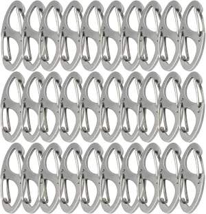 Small Carabiner Clips 1.6 inch(41mm) Metal Double Sided Spring Gate Snap Hooks Keychain Clasp Accessories