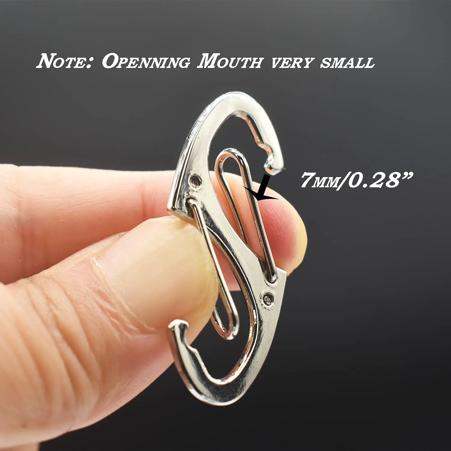 Small Carabiner Clips 1.6 inch(41mm) Metal Double Sided Spring Gate Snap Hooks Keychain Clasp Accessories