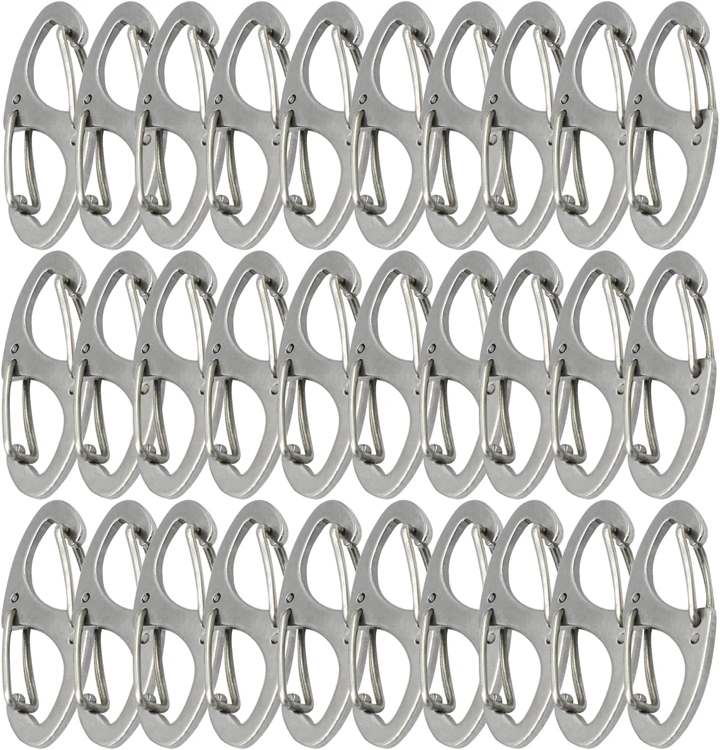 Small Carabiner Clips 1.6 inch(41mm) Metal Double Sided Spring Gate Snap Hooks Keychain Clasp Accessories