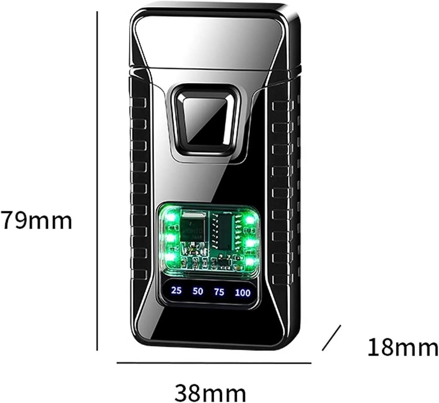 Smart Voice Lighter refillable Windproof Adjustable Flame for BBQ Grill Kitchen Camping(Black1)