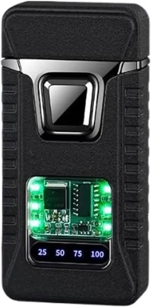 Smart Voice Lighter refillable Windproof Adjustable Flame for BBQ Grill Kitchen Camping(Black1)