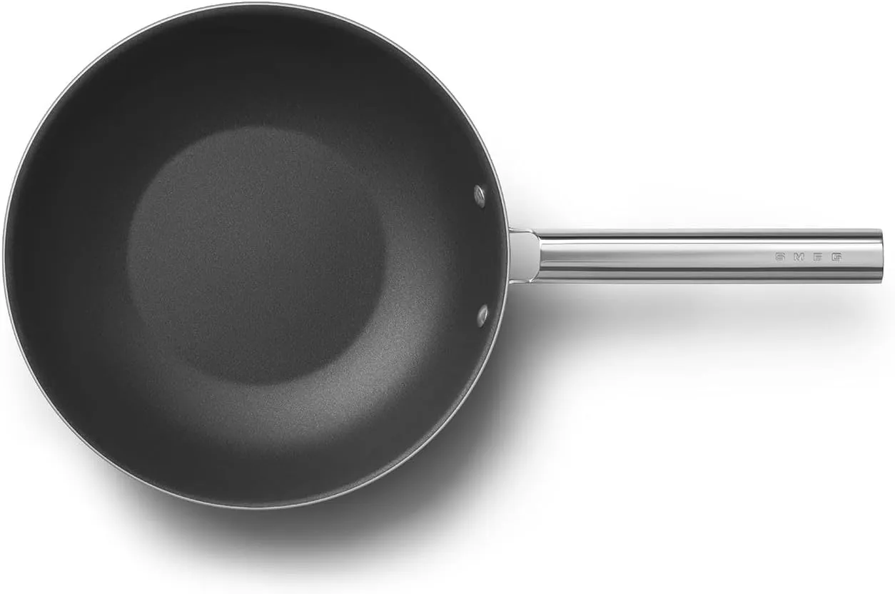 Smeg CKFW3001CRM Wok 30cm Cream, Non-Stick, Aluminium, Patented Base