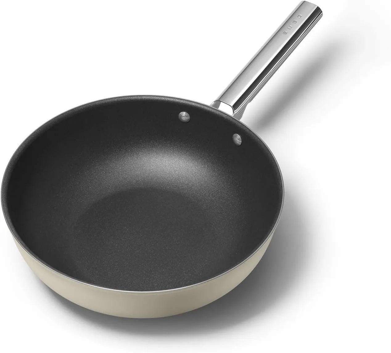 Smeg CKFW3001CRM Wok 30cm Cream, Non-Stick, Aluminium, Patented Base