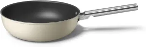 Smeg CKFW3001CRM Wok 30cm Cream, Non-Stick, Aluminium, Patented Base