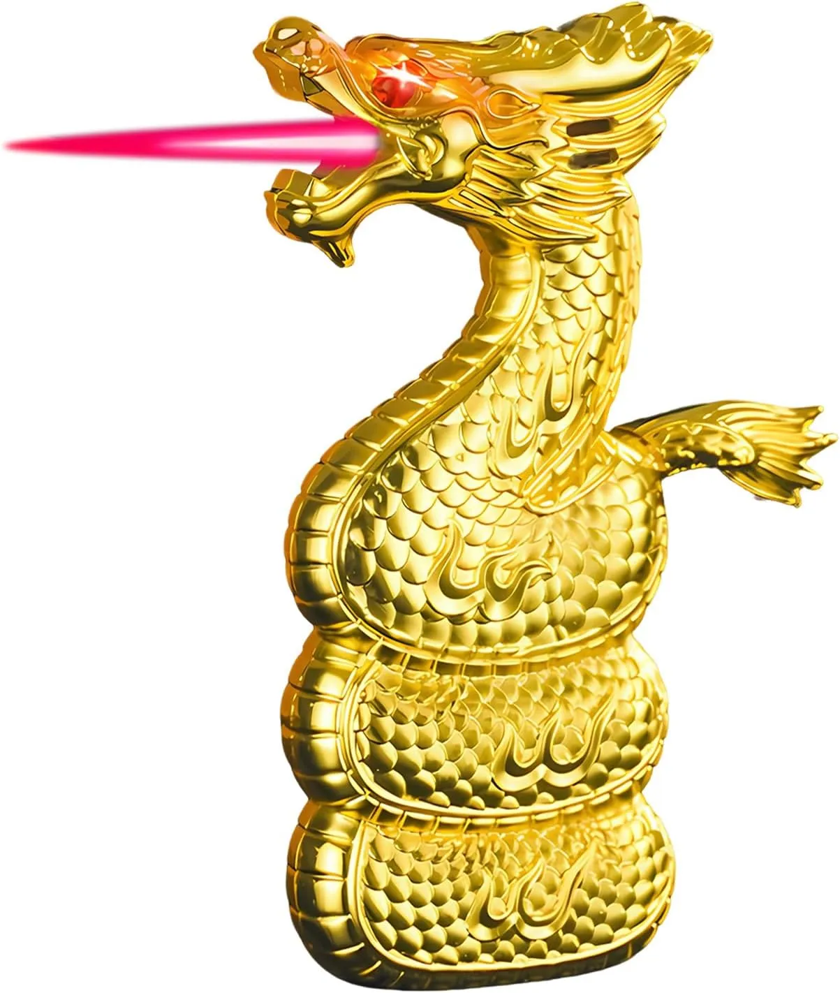 Snake/Dragon Torch Lighter - Cool Butane Lighter, Windproof & Reusable Portable Lighter, Perfect for BBQ, Camping, & Outdoor Use - Ideal Gift for Men.(Gas Not Include) (Gold Dragon)