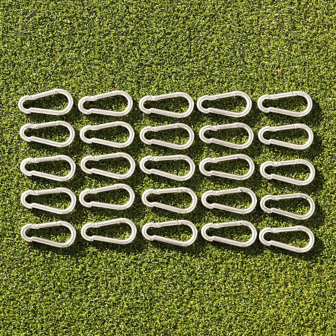 Snap Hooks [10/25/50 Packs] | Galvanised Steel Heavy Duty Hooks | Bulk Carabiner Clip Set for Net Hanging Cables | Snap Fasteners for Sports Netting | Spring Clips