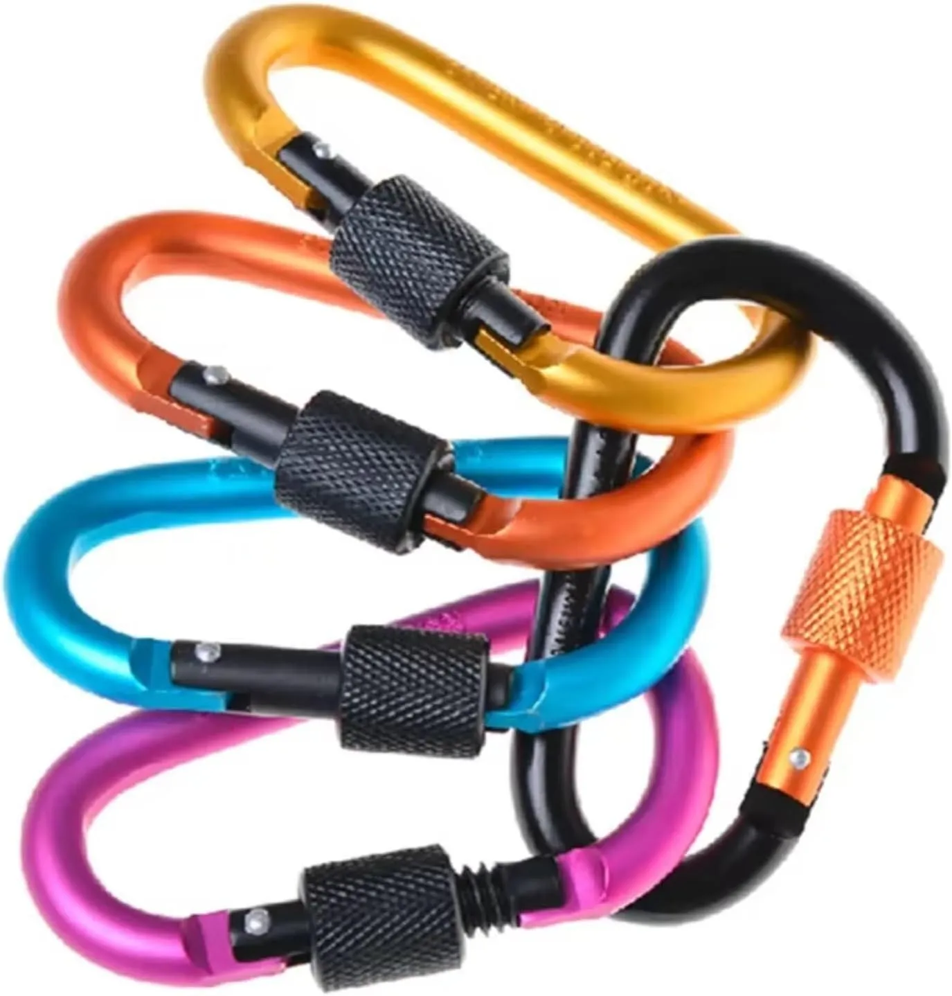 Snaps 2Pcs Carabiner Climbing Travel Kit Camping Equipment Alloy Aluminum Survival Gear Clamb Mountaineering Hook Outdoor Carabiner for Keychains, Fishing and Outdoor Activitie