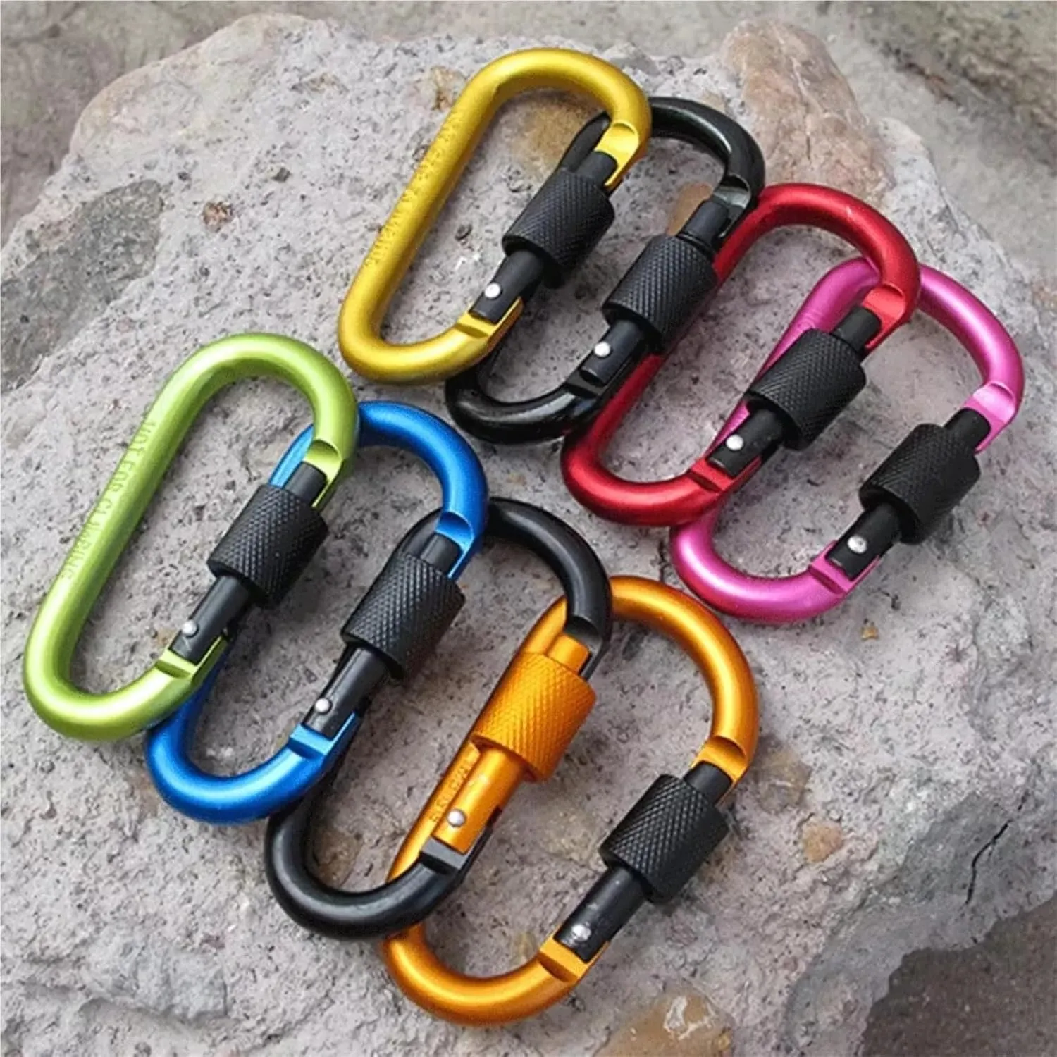Snaps 2Pcs Carabiner Climbing Travel Kit Camping Equipment Alloy Aluminum Survival Gear Clamb Mountaineering Hook Outdoor Carabiner for Keychains, Fishing and Outdoor Activitie