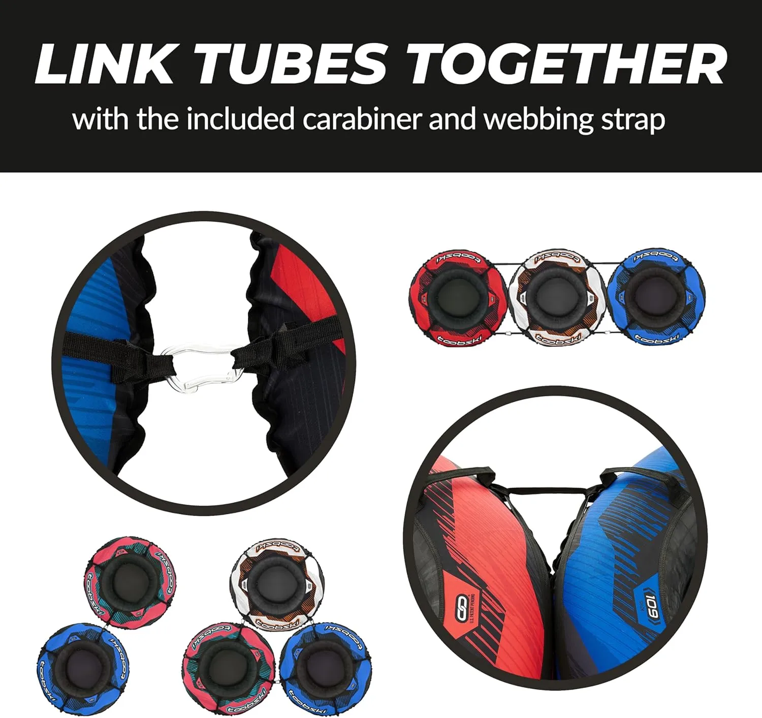 Snow Tube for Sledding, Heavy Duty Snow Tube with High Speed Bottom, Connectable and Commercial Grade