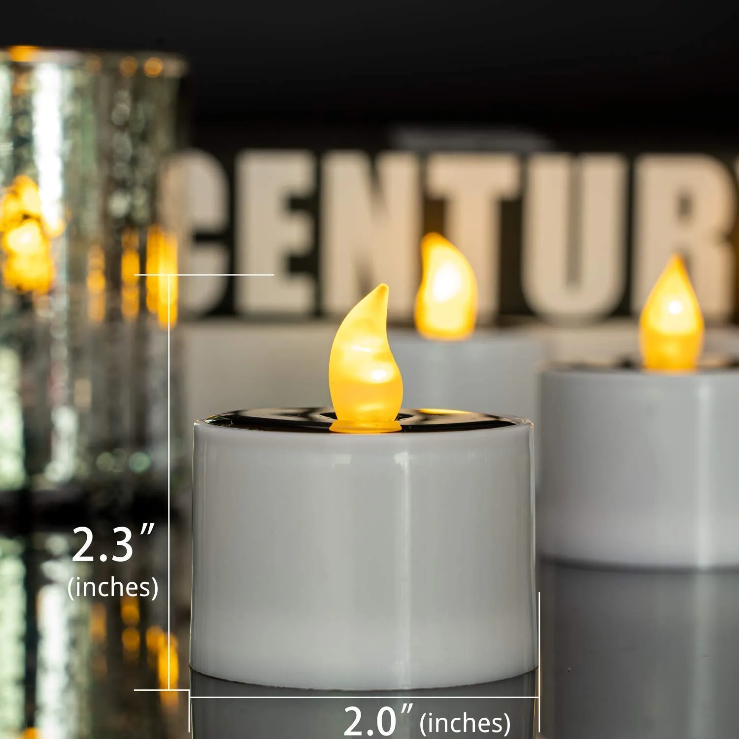 Solar Candles Outdoor Waterproof, Dusk to Dawn Outdoor Lighting, Reusable LED Tea Light Candles for Lantern Garden Camping and Home Decor, 2.3''x2'', Pack of 12