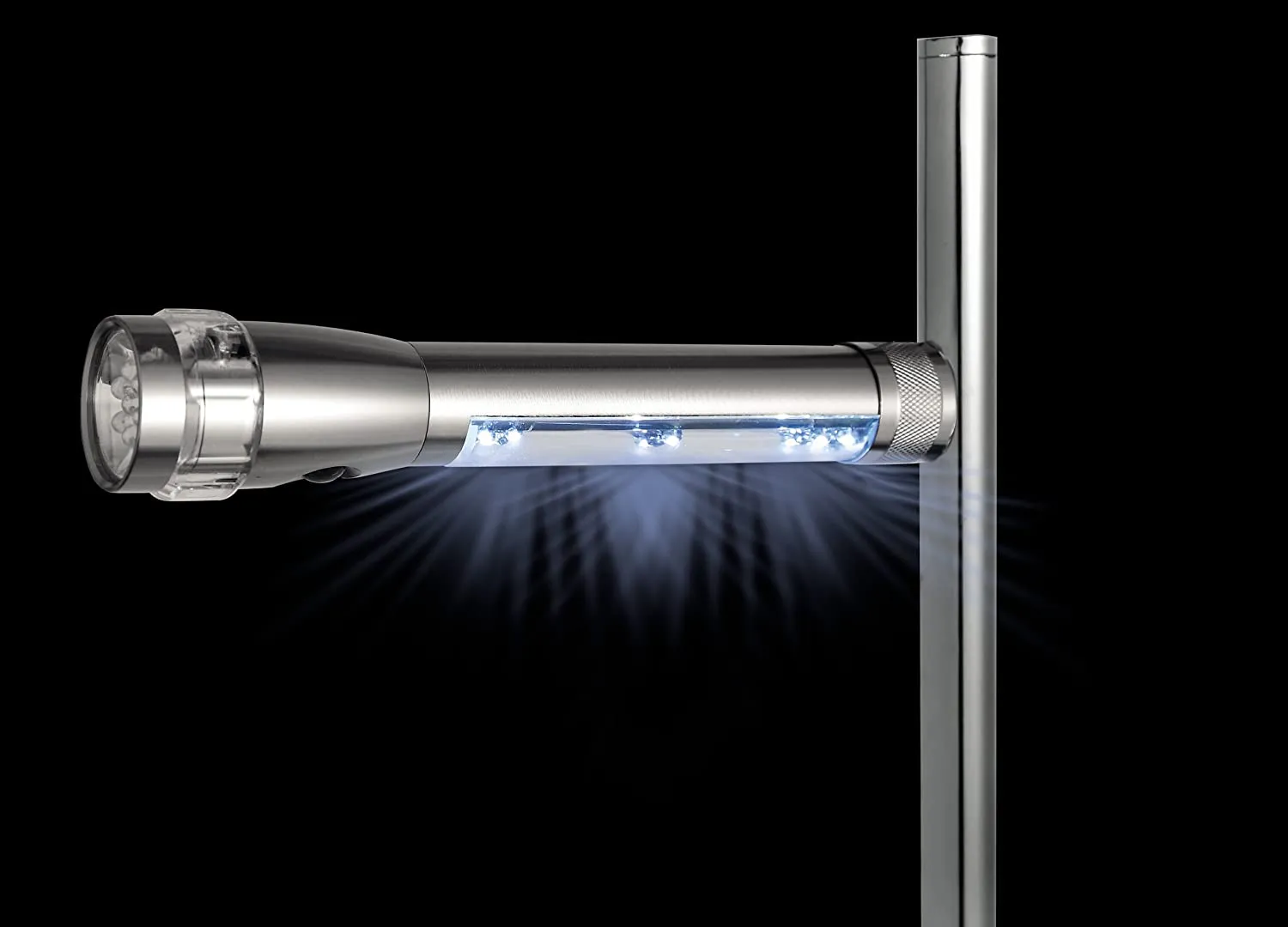 Solar Fusion 3 in 1 Solar LED Flashlight Warning Light Work Light Aluminum, Never Needs Batteries!