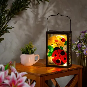 Solar Hand Painted Lantern, Lady Bug