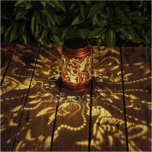 Solar Hummingbird Lanterns Outdoor Hanging Decor Lantern,Waterproof Hollow Out Metal Decorative Garden Light,Graceful Decoration for Patio,Yard,Landscape,Walkway,Festival