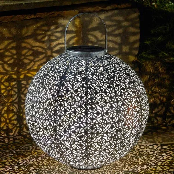 Solar Lantern Damasquette Jumbo 30cm