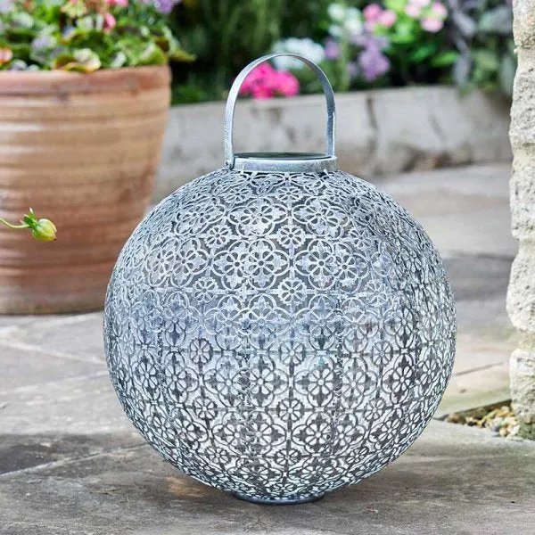 Solar Lantern Damasquette Jumbo 30cm