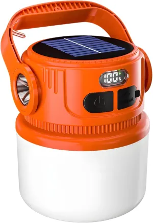 Solar-Powered Led Lantern, USB Rechargeable, 6-Mode Emergency Light for Camping, Home, Market Stalls