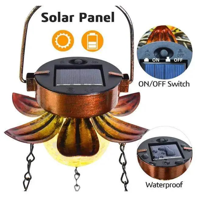 Solar Splash Vibrant Hanging Bird Bath and Lantern Delight