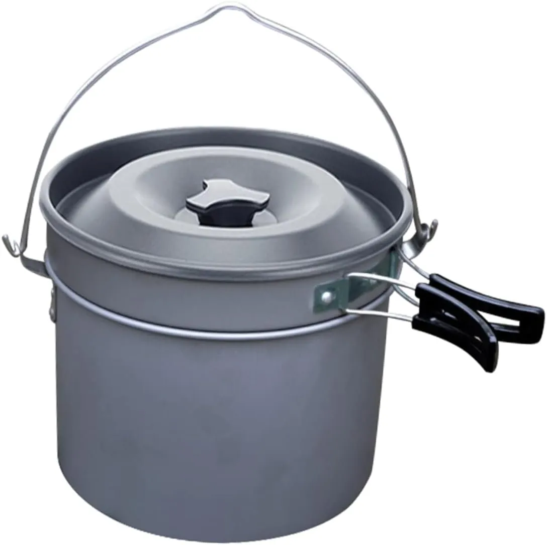 Sosoport Backpacking Cook Tool Compact Size Outdoor Cooking Pot Non-Stick Picnic Cooking Set for Camping Fire Pit