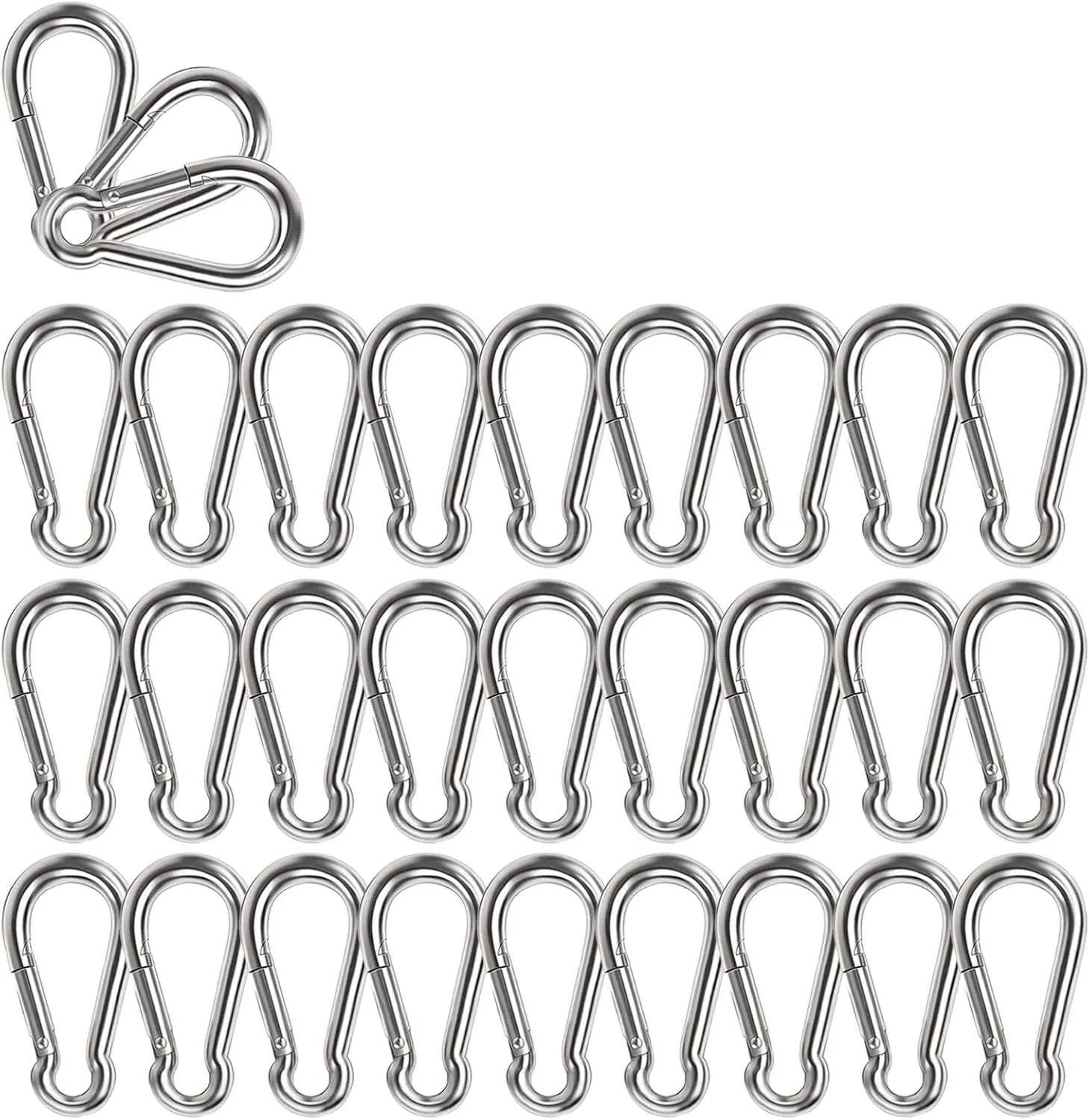 Spring Snap Hook, Lsqurel 304 Stainless Steel Carabiner Steel Clips Keychain Heavy Duty Quick Link for Camping Hiking Traveling