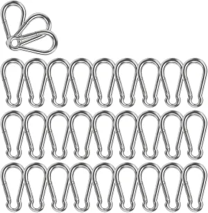 Spring Snap Hook, Lsqurel 304 Stainless Steel Carabiner Steel Clips Keychain Heavy Duty Quick Link for Camping Hiking Traveling