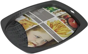 Square Frozen French Fries and Pizza Heating Pan - Premium Non Stick French Fry Crisper - Baking Sheet Pan - Kitchen Cookware Reheating Baking Sheet