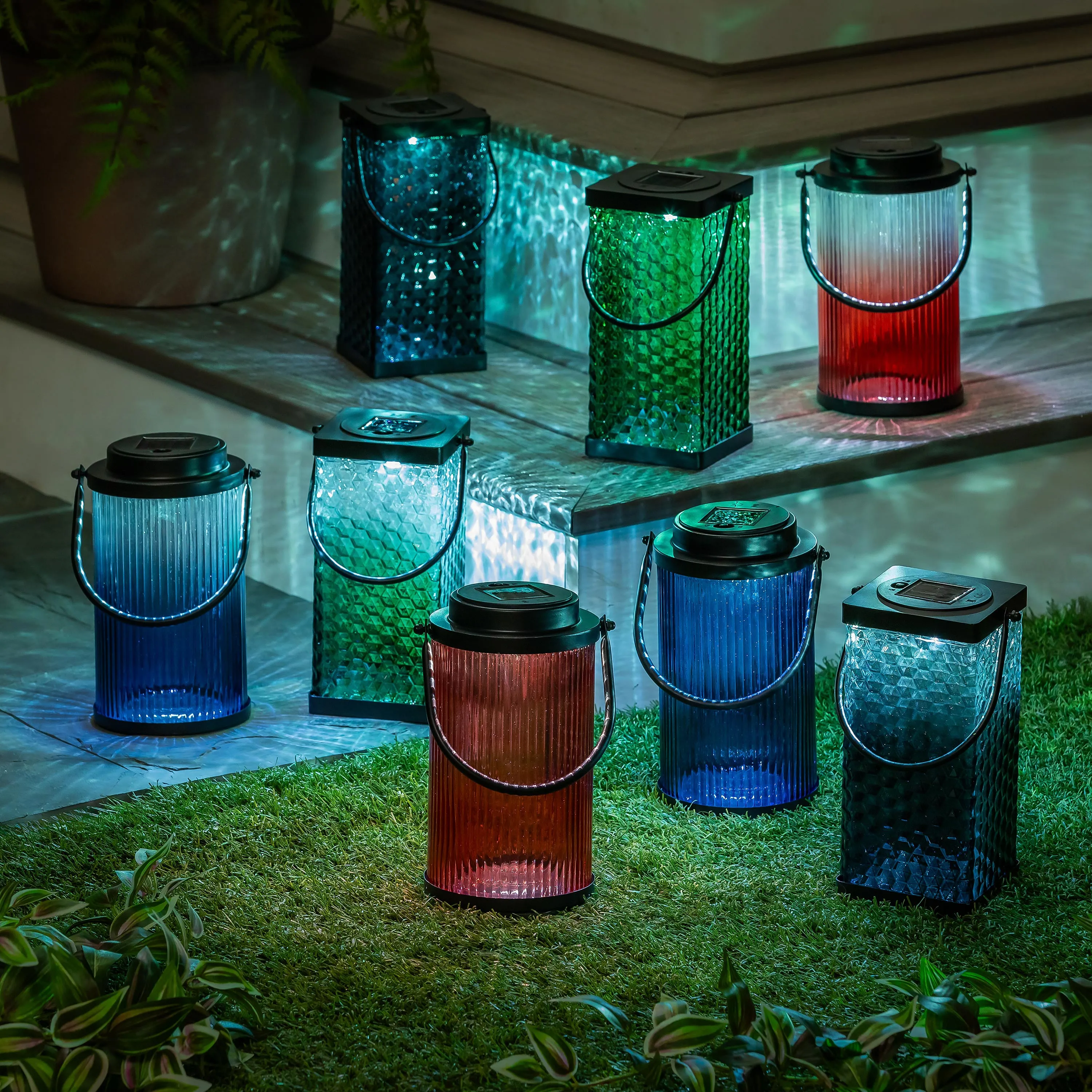 Square Green Solar Lantern