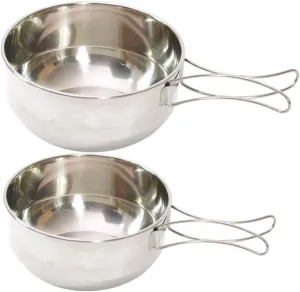 Stainless Steel Bowl Set for Camping Camping Cookware Snap Fold Bowls Portable