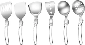 Stainless Steel Camping Cookware Set Practical Folding Soup Ladles Strainer Spatula For Outdoor Cooking Kitchen Utensils