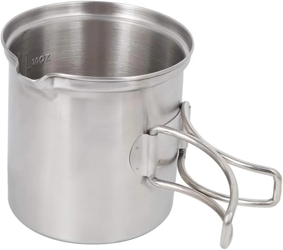 Stainless Steel Camping Pot Cookware Set Simple Storage with Compact Design Suitable for Camping Hiking Picnic